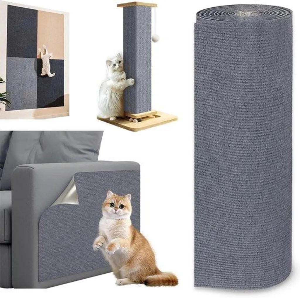 Anti-griffures canapé : Tapis à griffer autocollant 150x30 cm gris clair