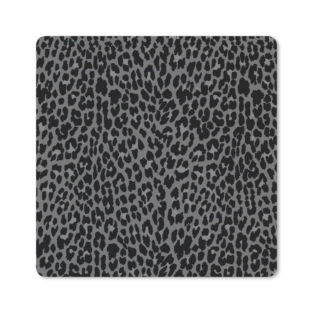 MuchoWow Mauspad Mousepad Leopard - Muster - Grau 30x30 cm - Mousepads - Maus Mat - Pad - Mausunterlage - Gaming