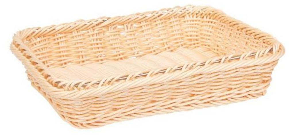 APS 40222 GN 1/2 Korb GN-LINE, Polypropylen, Edelstahldraht im Rand, 32,5 x 26,5 cm, Höhe 6,5 cm, hellbeige
