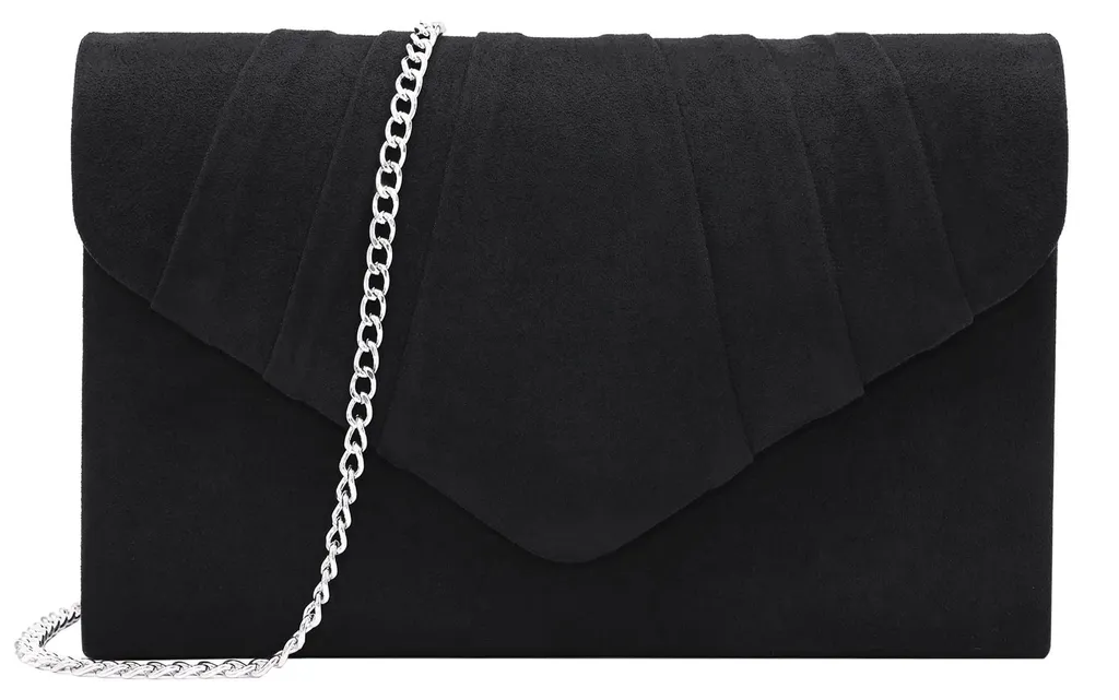 Pochette de mariée noire en velours, sac idéal pour mariage et gala