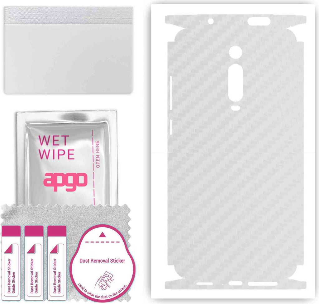 apgo Rückseite + Seiten Schutzfolie, Skin, kompatibel mit Xiaomi Mi 9T, Hinten Displayschutzfolie aus Vinylfolie, kratzfest, einfache Montage - Tr...