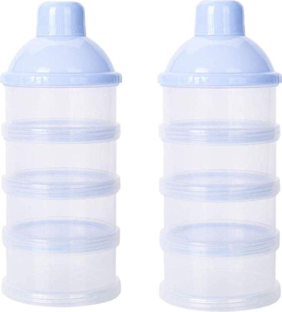 2 Stück Milch Pulver Spender, Formel Milchpulver-Portionierer für 4 Schicht, Tragbarer Baby Milchpulver Behälter,milchpulver container mit Gleic...