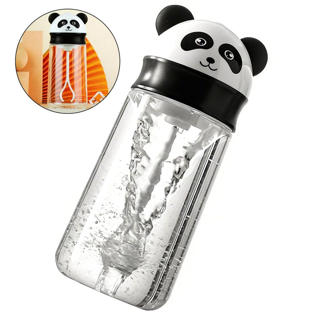 Elektrischer Shakerbecher, 400ml Protein-Shaker, 7000 U/min, Temperaturbereich -10°C bis +70°C, Panda-Motiv, geeignet zum Mischen von Proteinshakes