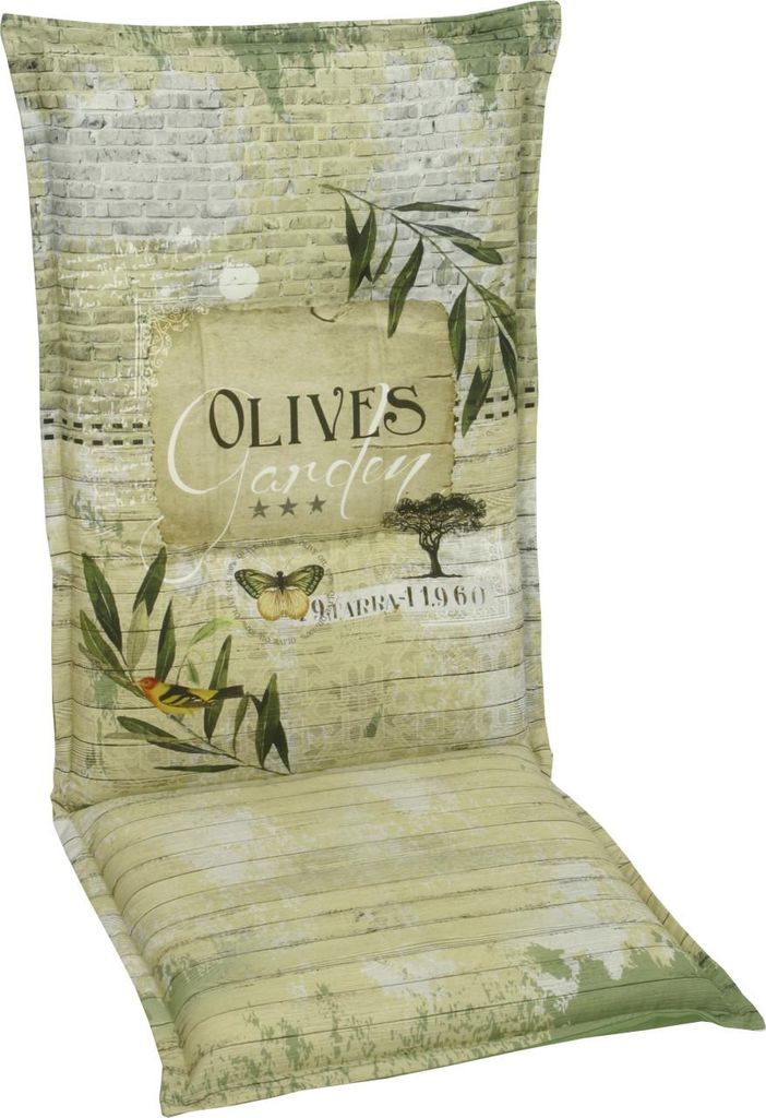 Go-De Hochlehner-Auflage 120 cm x 50 cm x 7 cm, grün beige Produktbild 