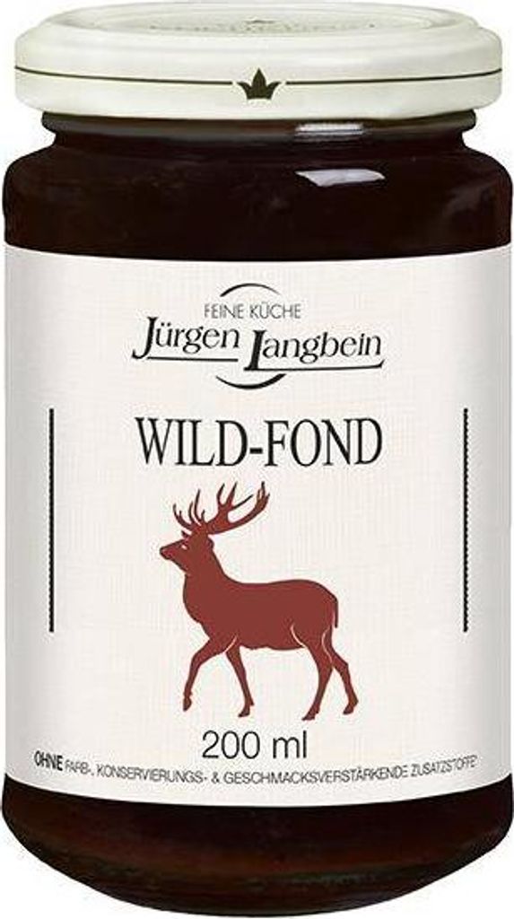 A jar of wild fond with a deer illustration on the label.