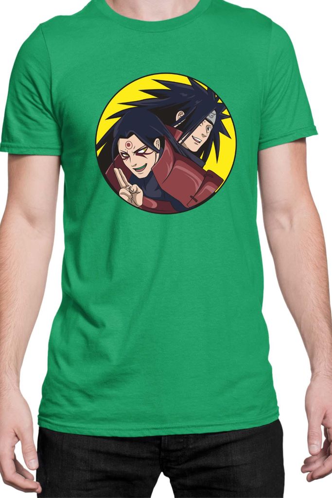 Herren T-Shirt Naruto Madara Vs Hashirama, Man L / Grün