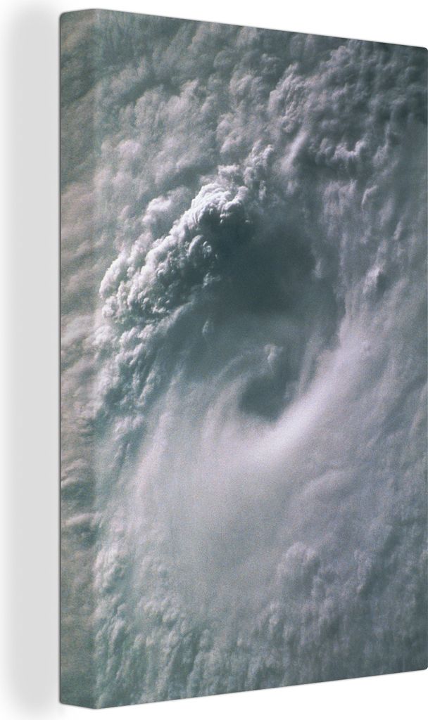 OneMillionCanvasses - Leinwandbilder - 90x140 cm, Satellitenbild von Wirbelsturmwolken auf der Erde, Wandbilder Kunstdruck Wanddekoration - Foto ...