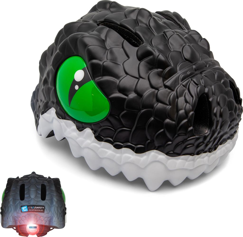 Fahrradhelm für Kinder | Schwarzer Drache | Crazy Safety | EN1078