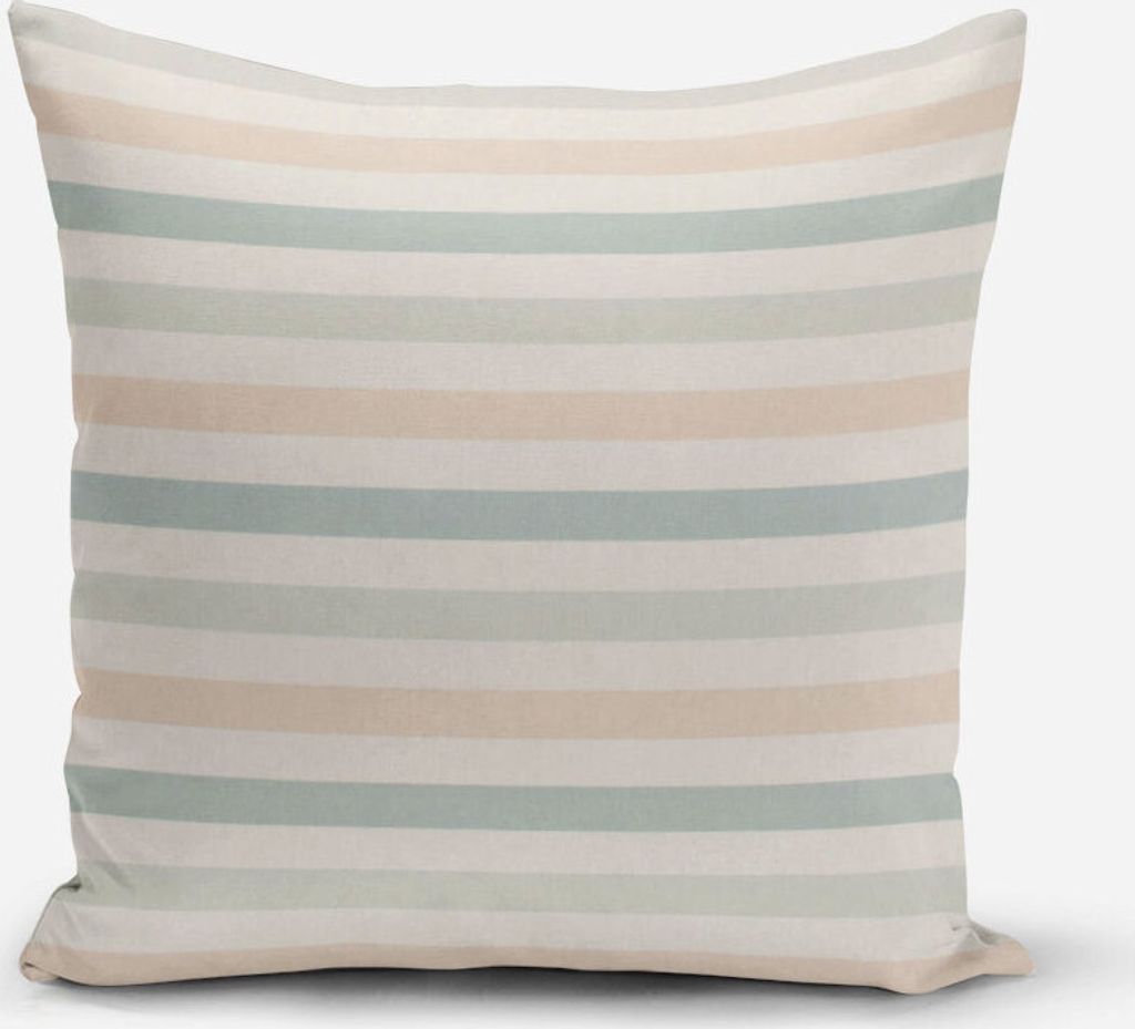 SCHÖNER LEBEN. Kissenhülle Pastell Streifen Querstreifen ecru mintgr Größe 70x70cm (HxB) 70x70cm (HxB) Größe