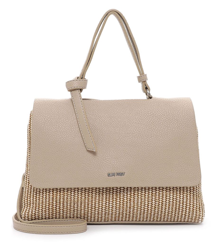 Suri Frey Damen Handtasche JAMY Beige Kunstleder-Textil vegan-