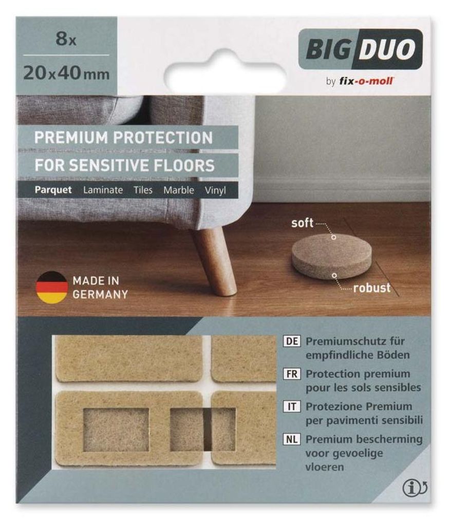 Big-Duo Parkettgleiter 20 x 40mm fix-o-moll Produktbild 