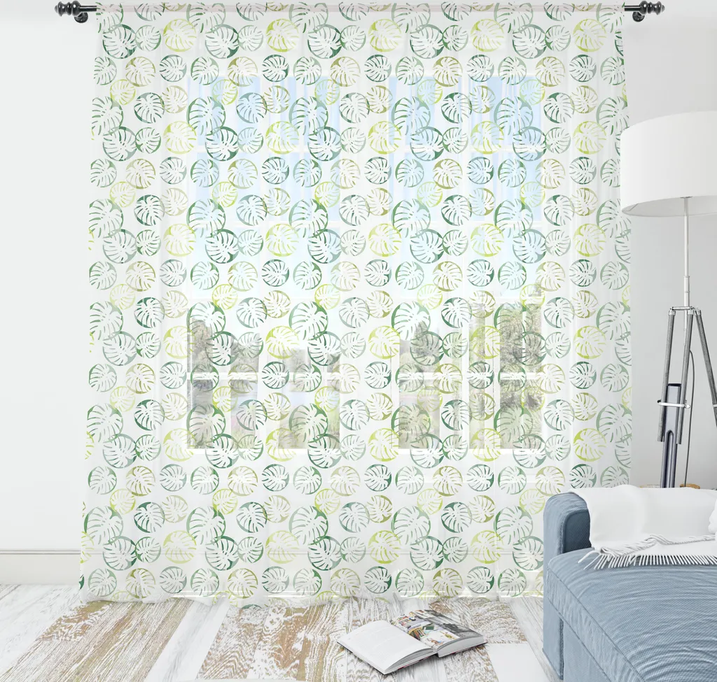 ABAKUHAUS Arazzo Monstera 220x274 cm | Tessuto Raso Seta Botanico