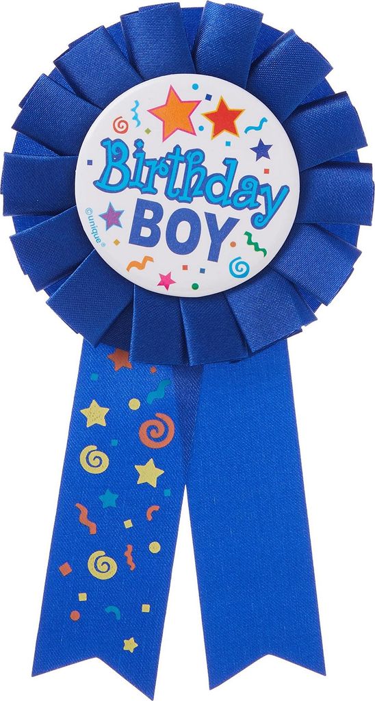 Unique Party - Rosette - Band "Birthday Boy", Stoff SG32771 (Einheitsgröße) (Blau)