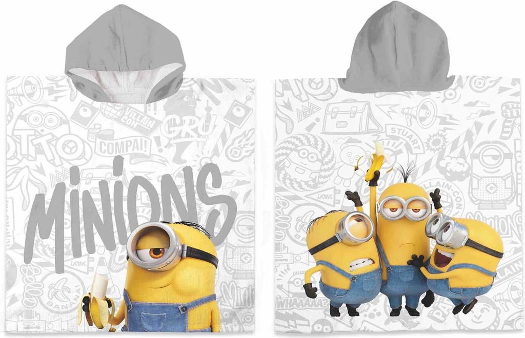 Minions Banana Badeponcho Kapuze Duschtuch Badetuch Strandtuch 50x115cm