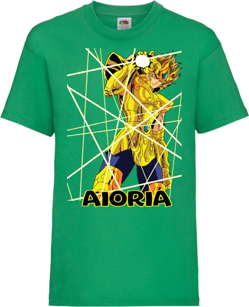 Kinder T-Shirt Saint Anime Seiya Leo Aiolia 02 Aiolia, 7-8 Jahr - 128 / Grün