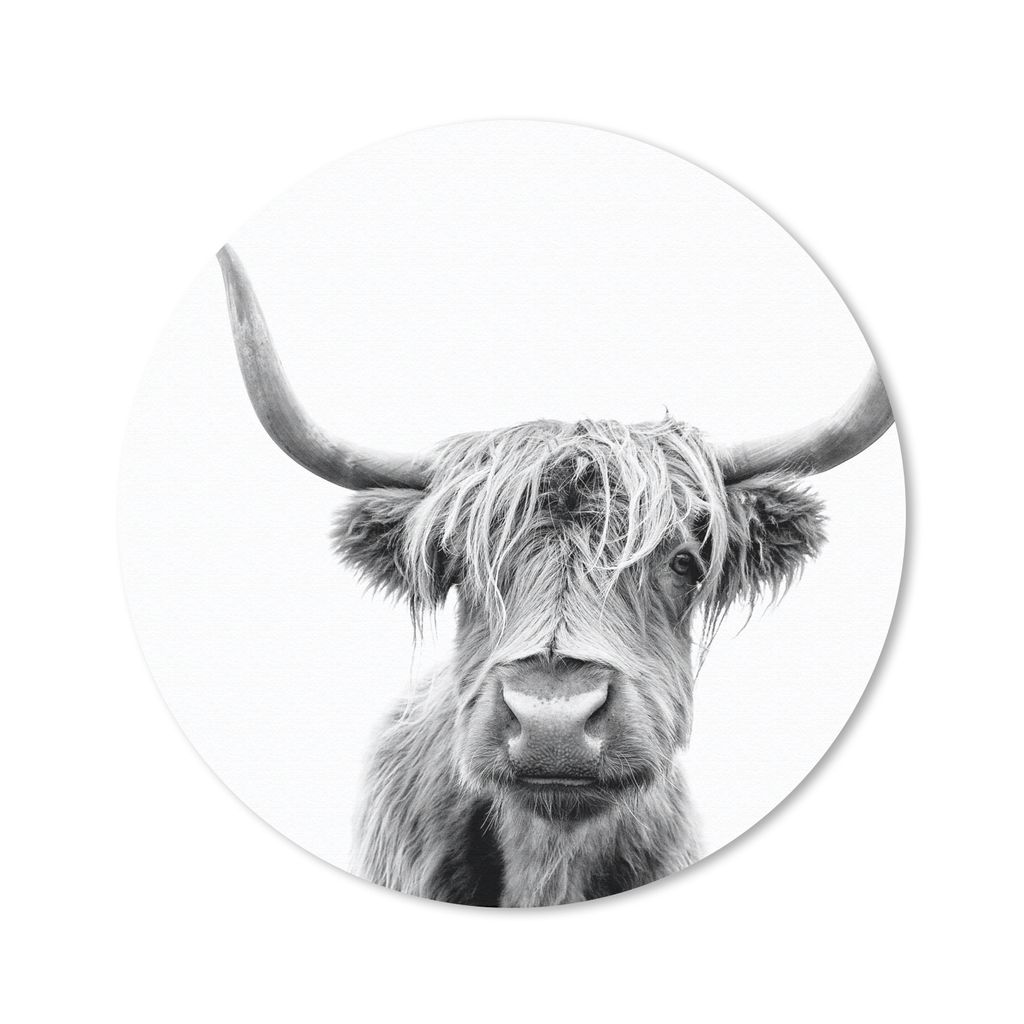 MuchoWow Mauspad Mousepad Schottischer Highlander - Schwarz - Weiß - Tiere 20x20 cm - Mousepads - Maus Mat - Pad - Mausunterlage - Schreibtischm...