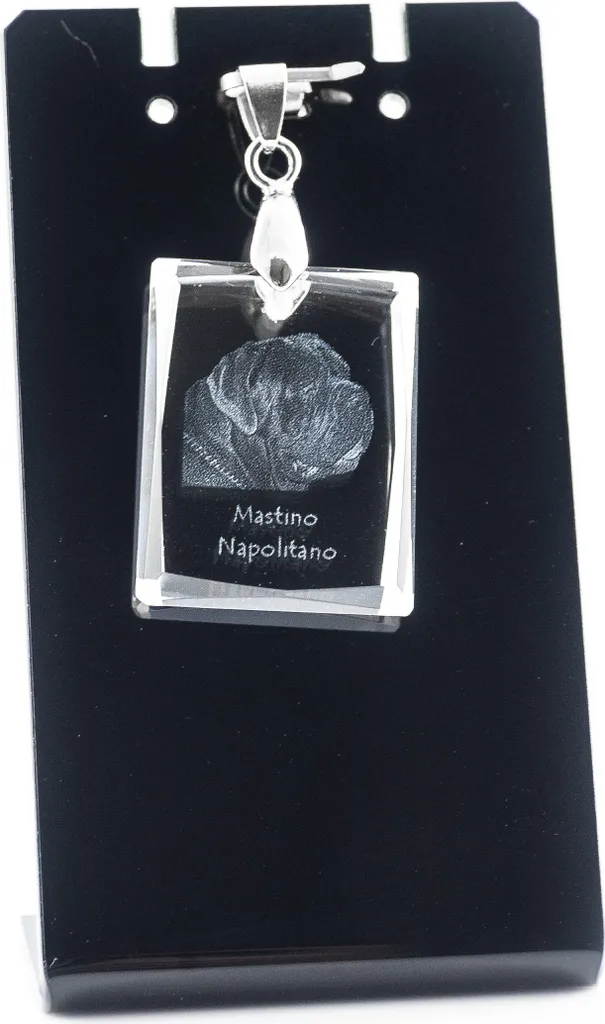 Mastino napoletano - Ciondolo in cristallo con cane, collana con foto, gioielli unici di Art-Dog