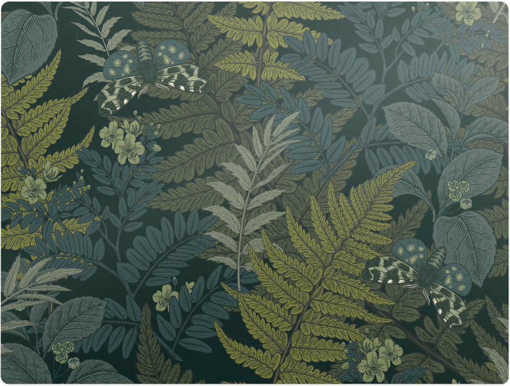 Waldblätter und Schmetterlinge – Bodenschutzmatte – Stuhlunterlage 120x90 cm – Rutschfest – Hartbodenmatte