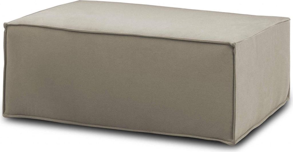 Puff Antonella, Ottomane im Wohnzimmer, 100% Italy, Relaxsessel aus gepolstertem Stoff, Cm 100x70h43, Turteltaube