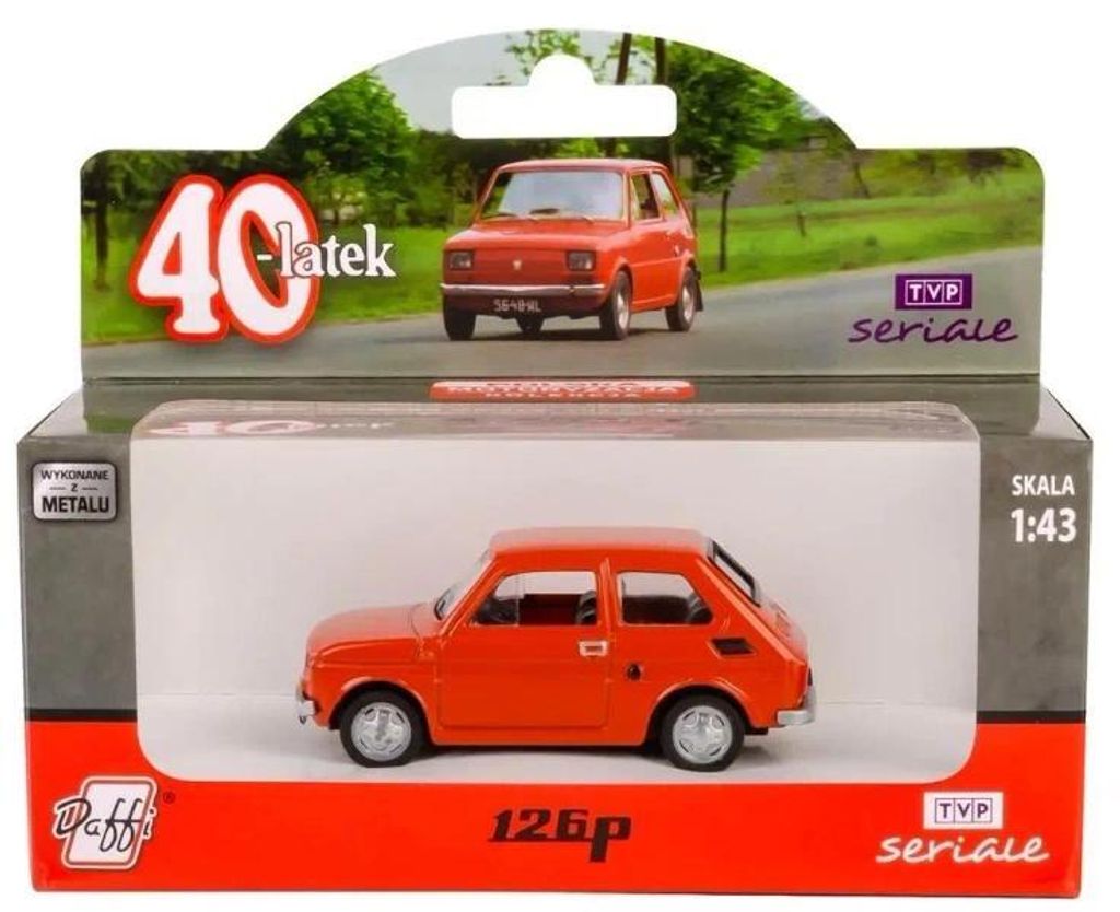 Ein vierzig Jahre alter roter Fiat 126P – Daffi