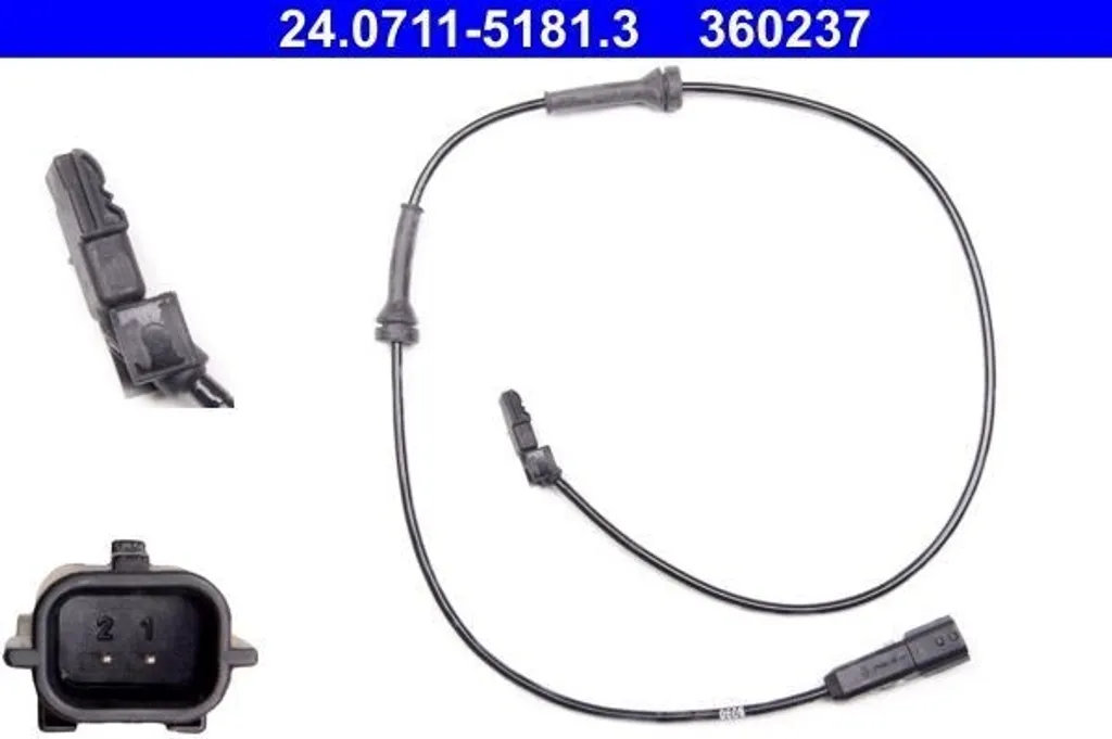Capteur ABS ATE 24.0711-5181.3 pour Renault Megane II et Scenic II