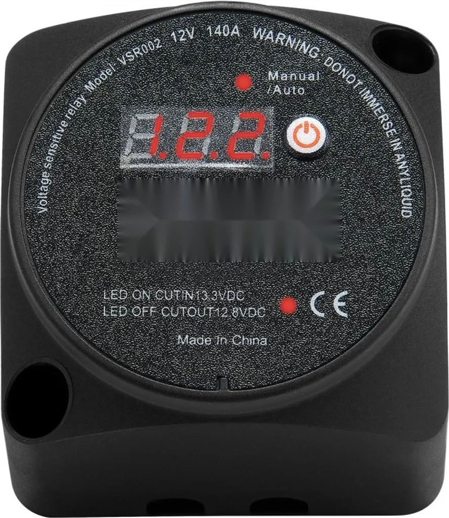 Relè Di Separazione Batteria 12V/140A BSR – Automatico Con Display LCD, Impermeabile IP65, Per Camper, Auto, Barca, 4x4