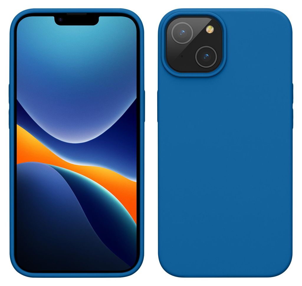 kwmobile Handyhülle für iPhone 14 Hülle, für iPhone 14 Case - Hülle Silikon - kabelloses Laden - Blue Reef