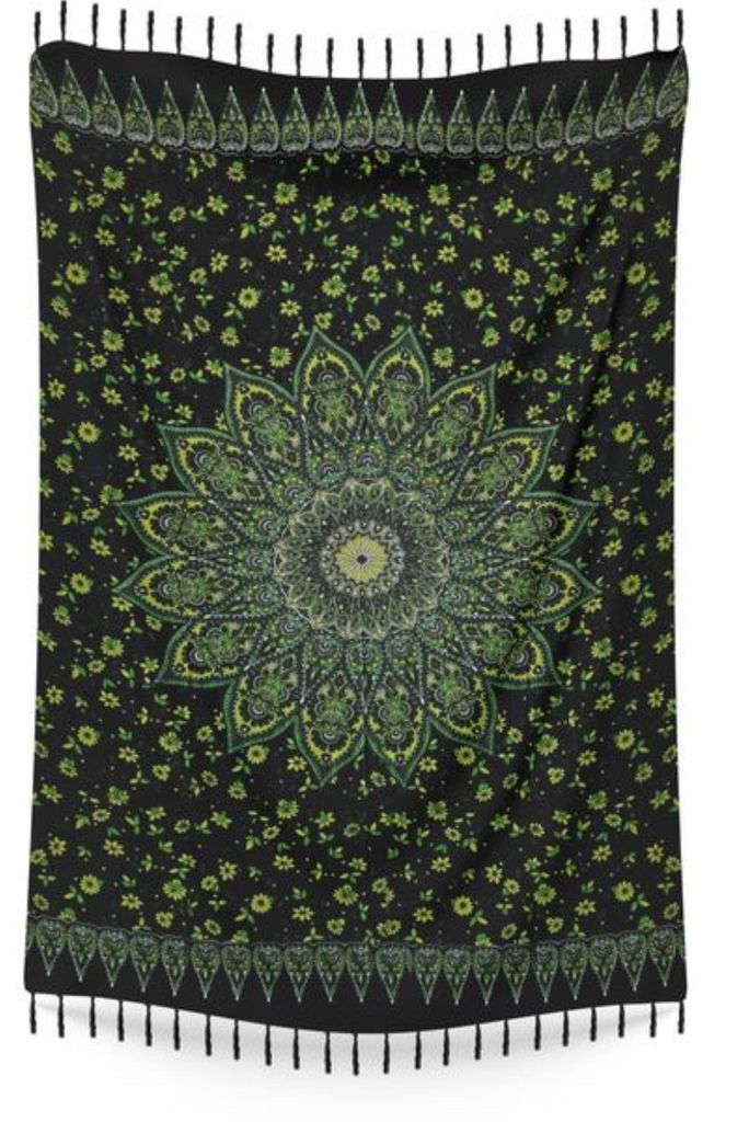 Sarong Mandala, Strandtuch in verschiedenen Farben, Farbe:grün