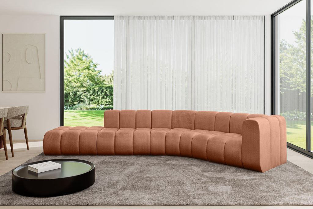 ALTDECOR Modulares Sofa Ecksofa in L-Form - Tilmo-L1 - 399x194x70 cm Apricot - Corner modular Sofa Eckcouch Couch Wohnlandschaft Cauchsofa Bodensof...
