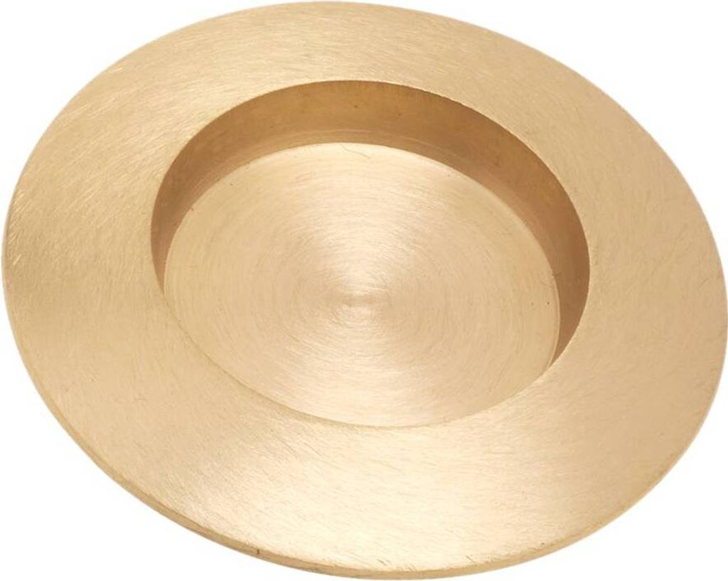 Kerzenteller Rund Ø5cm Innen aus Messing Gold Mattiert Kerzenhalter Handarbeit