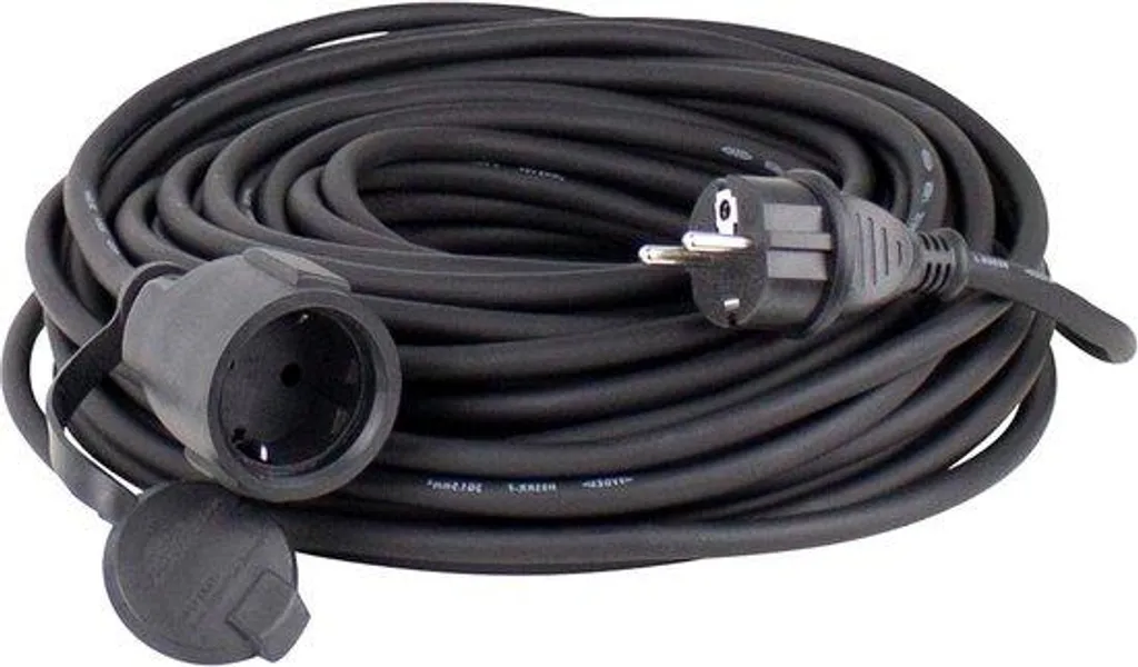 Rallonge de jardin IP44 5m noire robuste pour tondeuse et travaux extérieurs