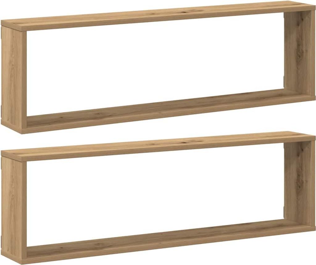 vidaXL Würfel-Wandregale 2 Stk. Artisan-Eiche 100x15x30 Holzwerkstoff