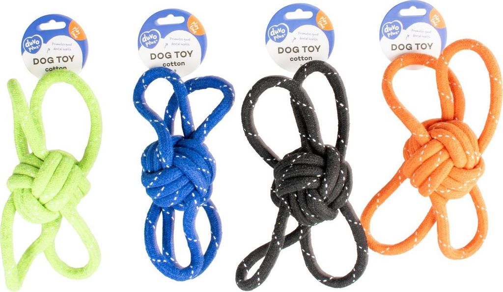 Duvo+ Hundespielzeug Scooby Seil Ball mit 4 Schleifen bunt