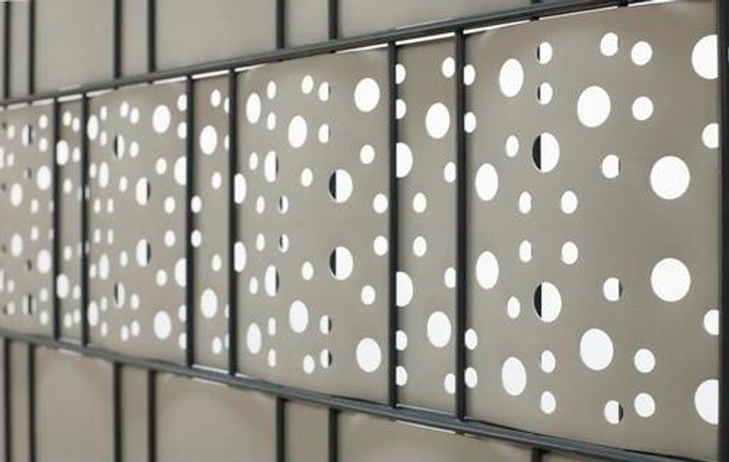 Sichtschutzstreifen Konsta für Doppelstabmatte Kreise PVC 5 Streifen 251 x 19 cm grau
