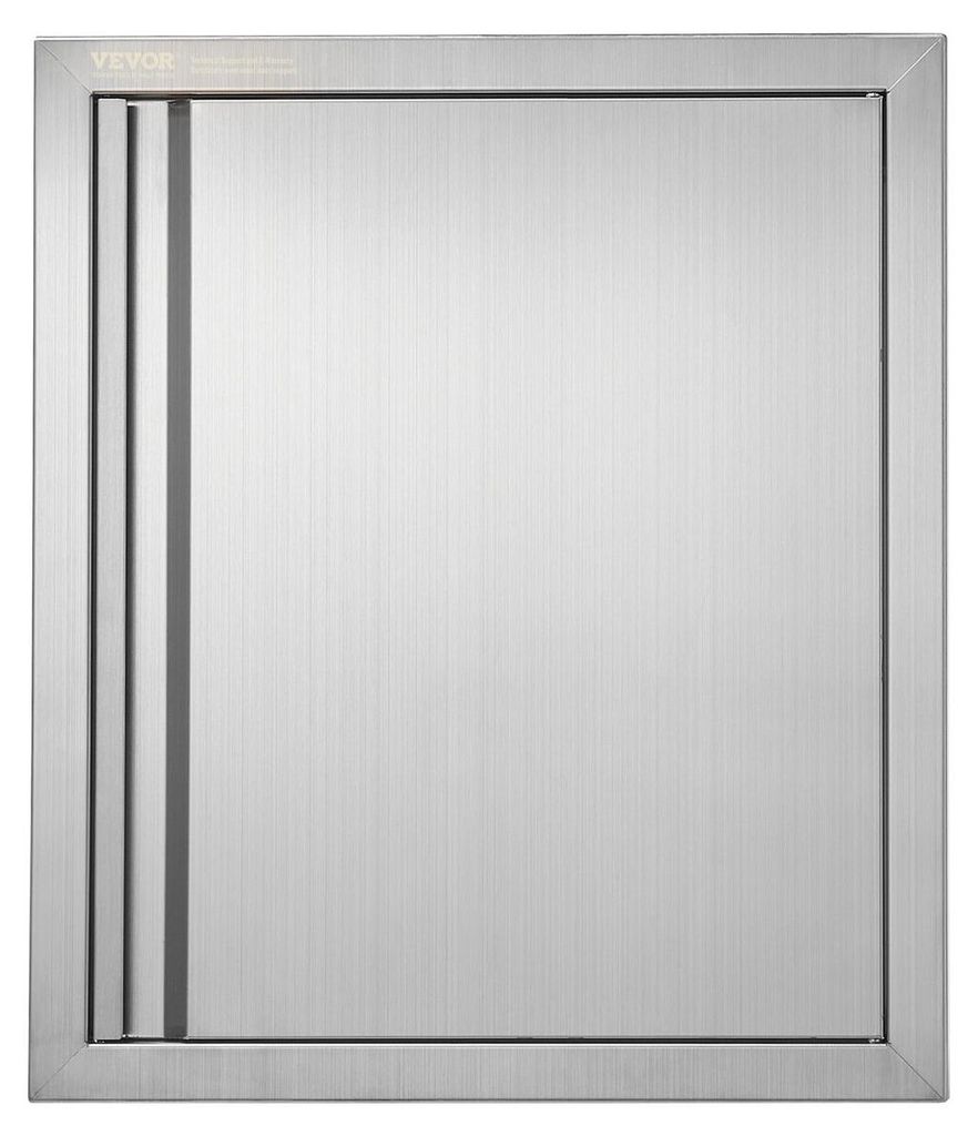 BBQ Access Door, 457x533 mm Single Outdoor Kitchen Door, Stainless Steel Flush Mount Door, Wall Vertical Door with Recessed Handle, for BBQ Island,...