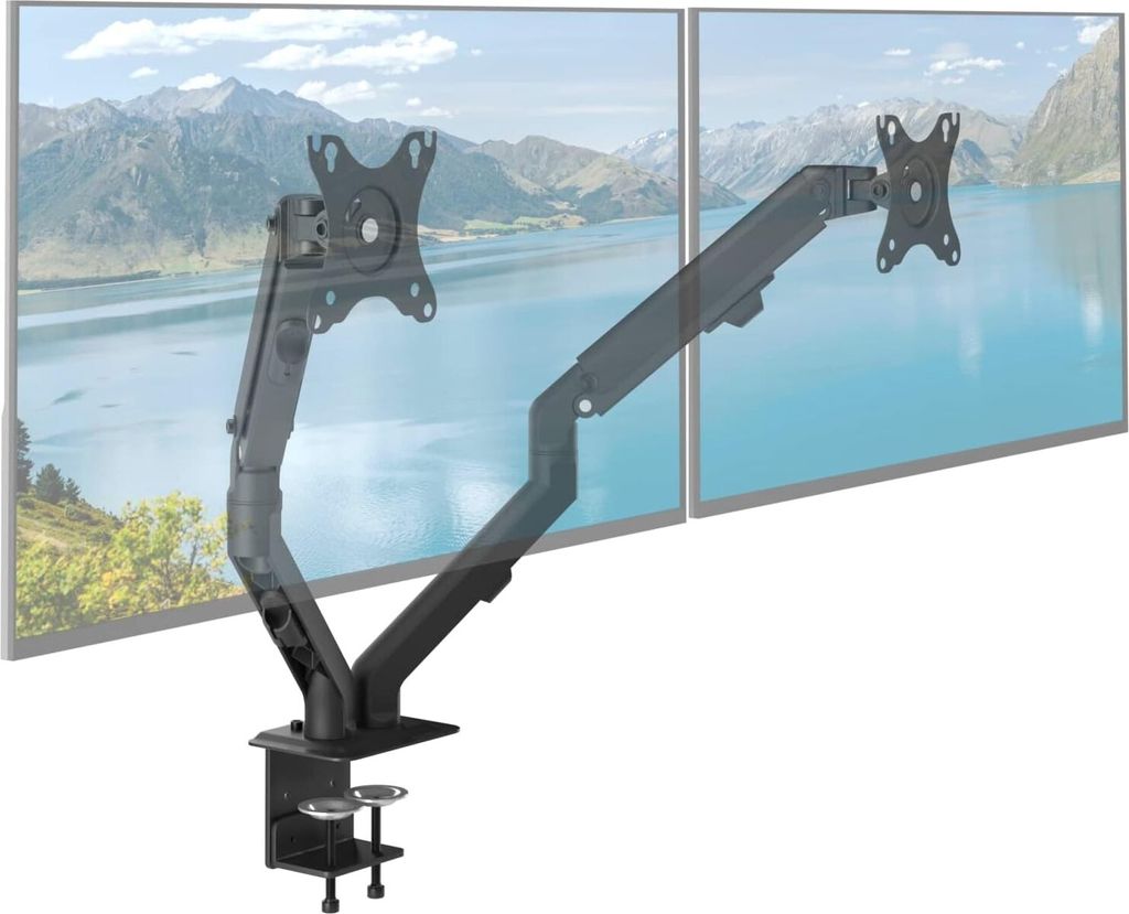 ACROPAQ - Monitor Arm - Federhalterung, Monitor Halterung 2 Monitore, Für 17-27 Zoll Bildschirme, 360° drehbar - Bildschirmhalterung, Monitorhalt...