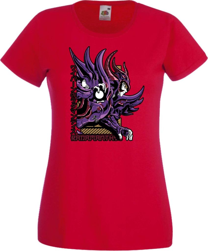 Damen T-Shirt Anime Manga Saint Anime Seiya Knights Of The Zodiac Wyvern Rhadamanthys, Lady 2XL / Dunkelblau