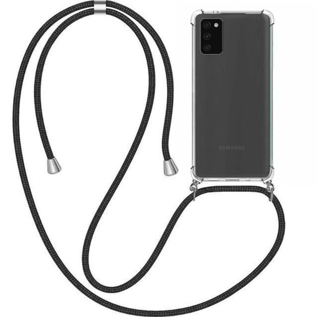Handyhülle passend für Samsung Galaxy A03s mit Handykette und Stoßfänger - TPU Backcover stoßfest mit Band - Smartphonica