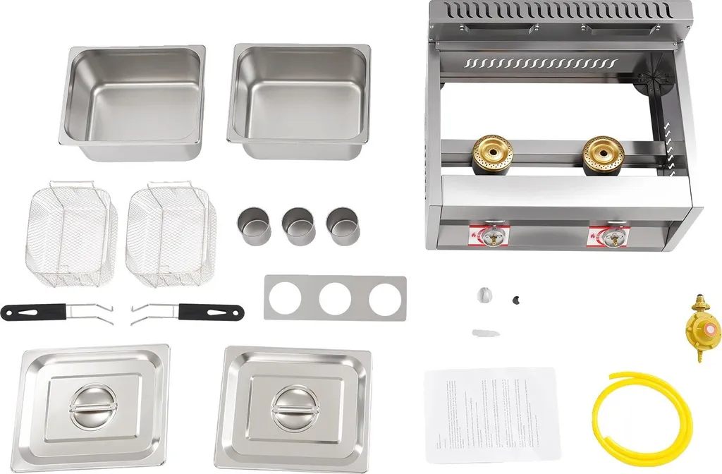 Friteuse professionnelle double cuve avec réglage de température indépendant