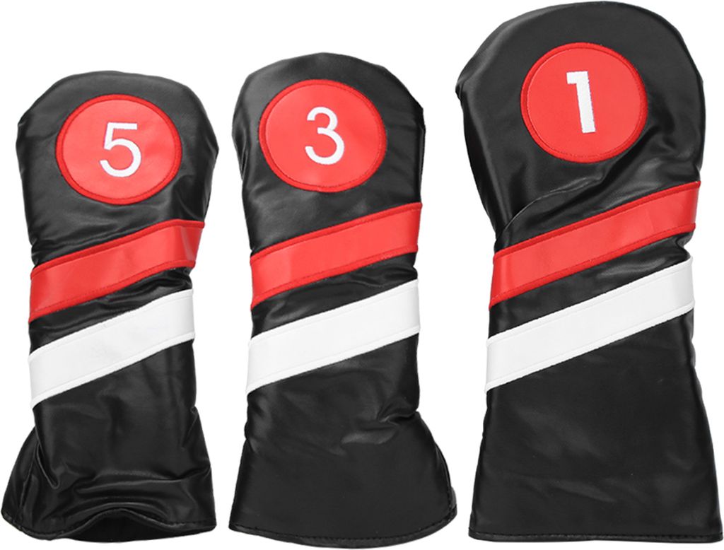 3pcs Kunstleder wasserdichte Dicke Futter Golf Putter Kopfdeckel Holzclub Kopfcovers AccessoireBlack