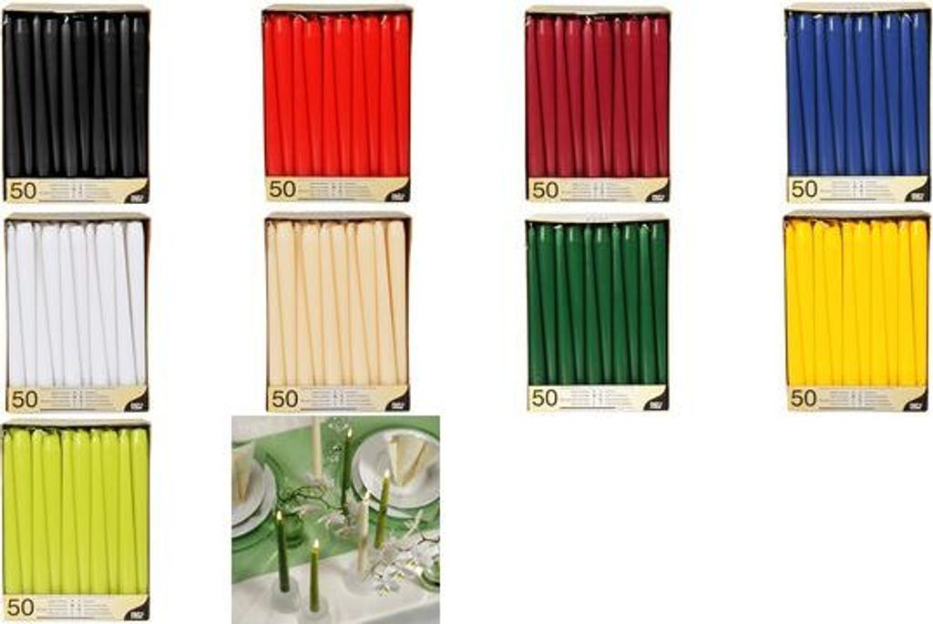 PAPSTAR Leuchterkerzen, 22 mm, weiß, 50er Pack Produktbild 