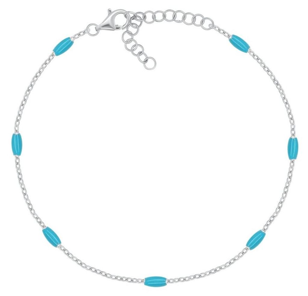 Silberarmband mit tü rkisfarbenen Perlen BRC228WTQ
