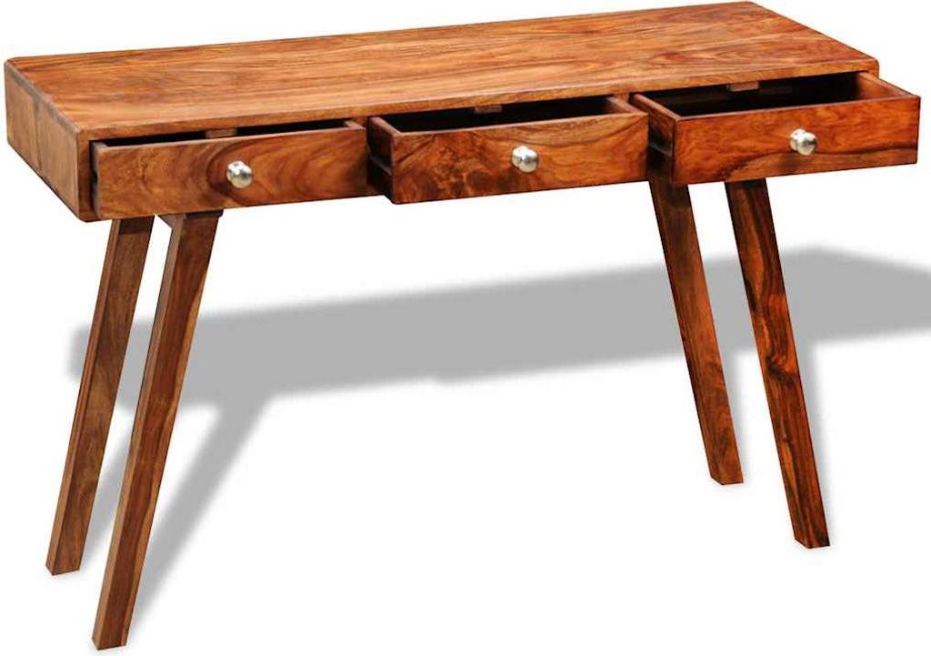 vidaXL Konsolentisch mit 3 Schubladen 76 cm Massivholz Akazie