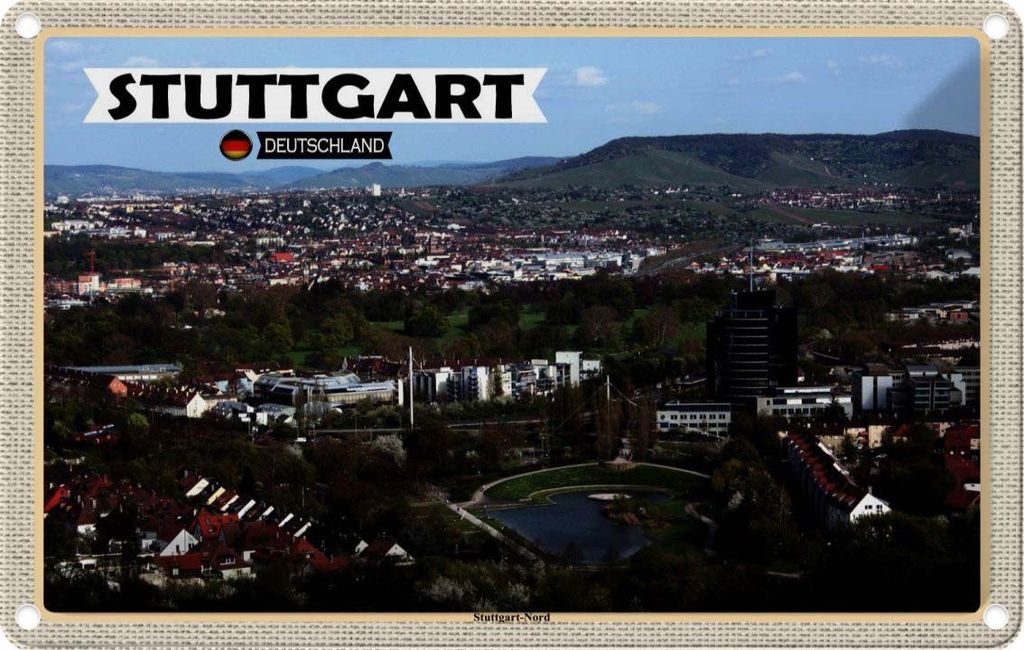 vianmo Blechschild 20x30 cm Stuttgart Nord Deutschland Bildmotiv Reisemotiv Abenteuer Reisen Urlaub