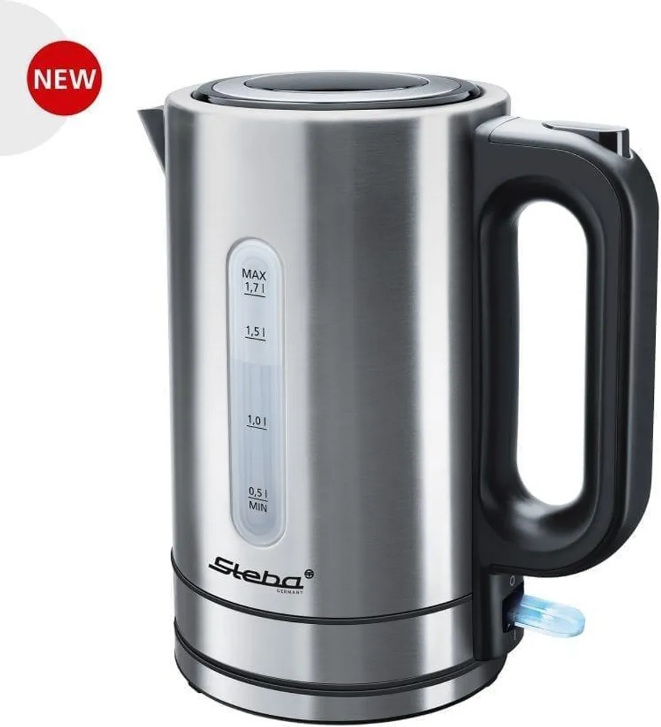 Bouilloire électrique Steba WK 20 Inox 1,7L 2200W en acier argenté