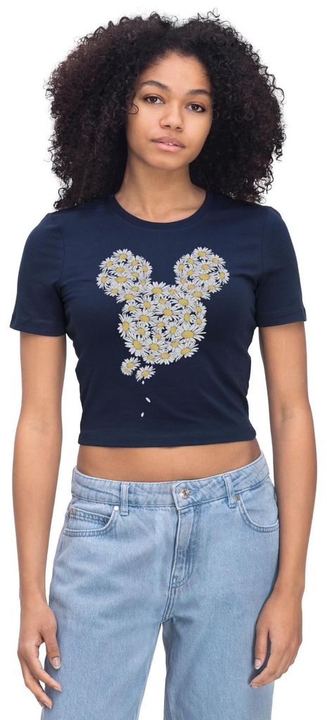 Mickey & Minnie Mickey Mouse Gänseblümchen Crop Top, S, Light Navy