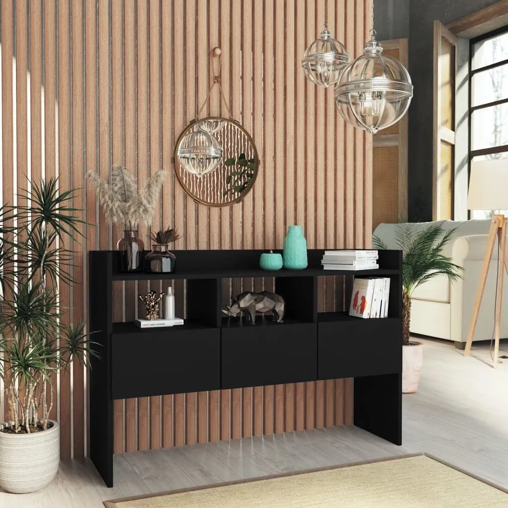 Vetrina Industrial Nera 105x30x70 cm | Credenza Legno Multistrato 2025