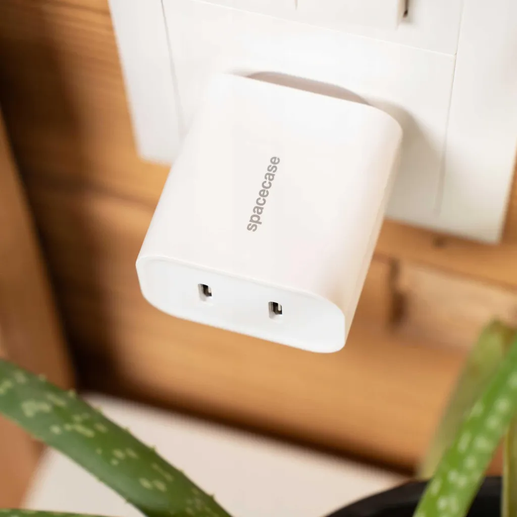 Double Chargeur USB-C 20W SPACECASE pour iPhone et Android Blanc SC011W - 4