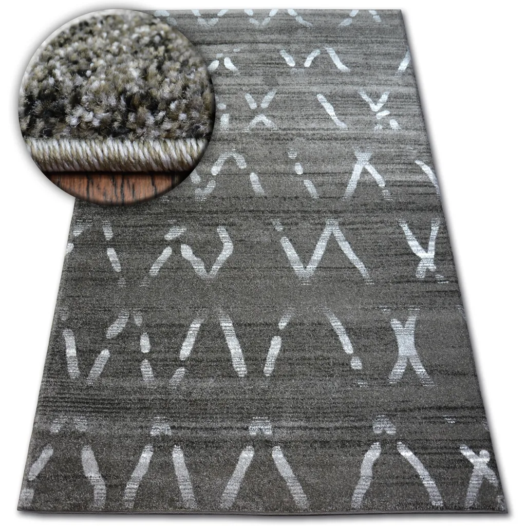 Tapis déco SHADOW 9529 pour salon et chambre - 120x170 cm marron