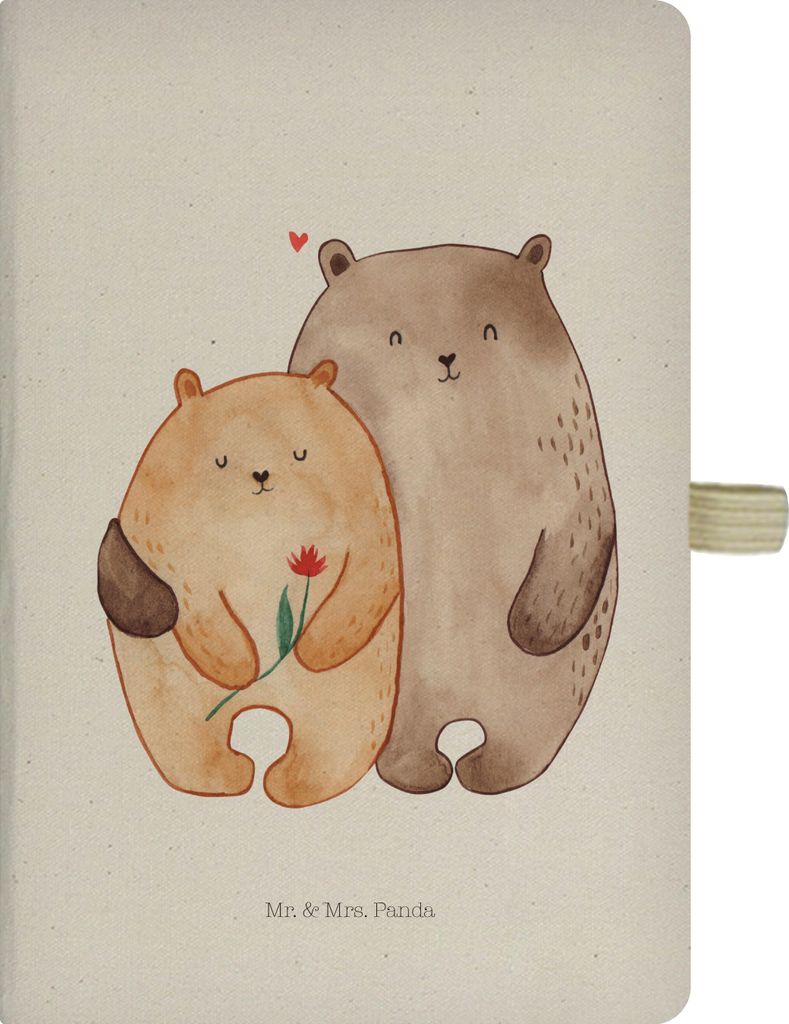 Mr. & Mrs. Panda Journal Bären Liebe - Transparent - Geschenk, Freundin, Reisetagebuch, Verknallt, Blume, Skizzenbuch, Bär, Tagebuch, Adressbuch,...